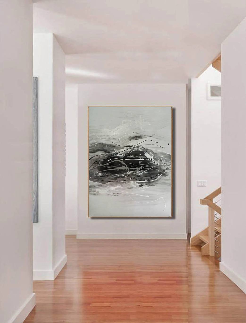Black Landscape Minimalist Abstract Canvas Wall Art 6G7GD wall art